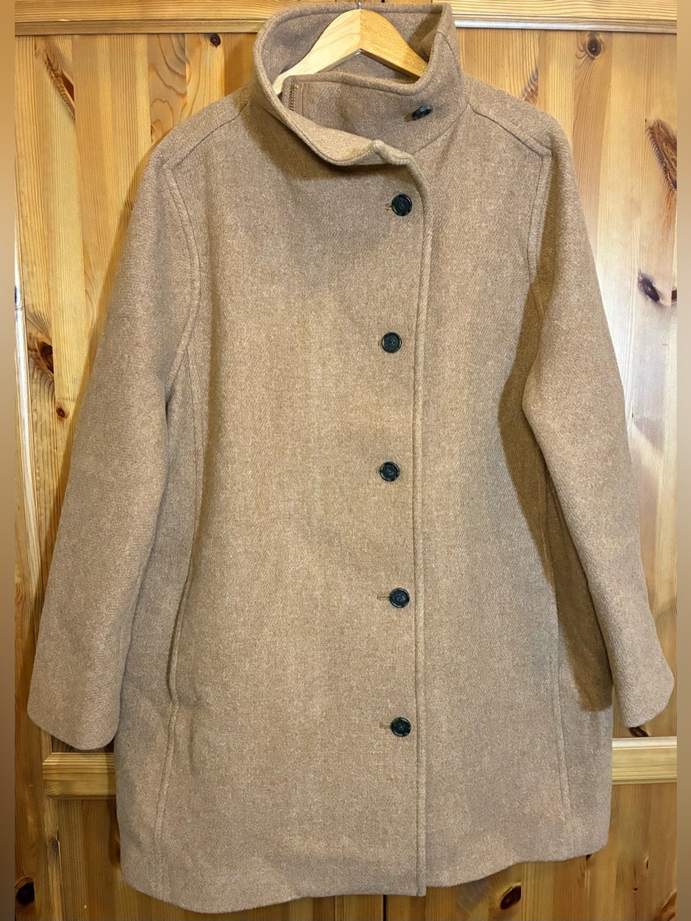 J.CREW Villa Cocoon Coat Nello Gori Italian Stadium Cloth Wool Lined Brown 18